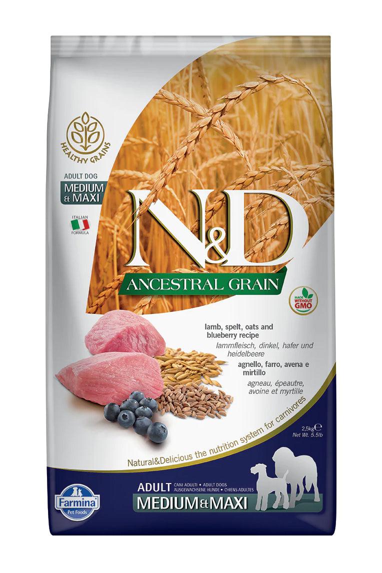 Farmina Ancestral Grain Lamb Medium And Maxi Dry Dog Food